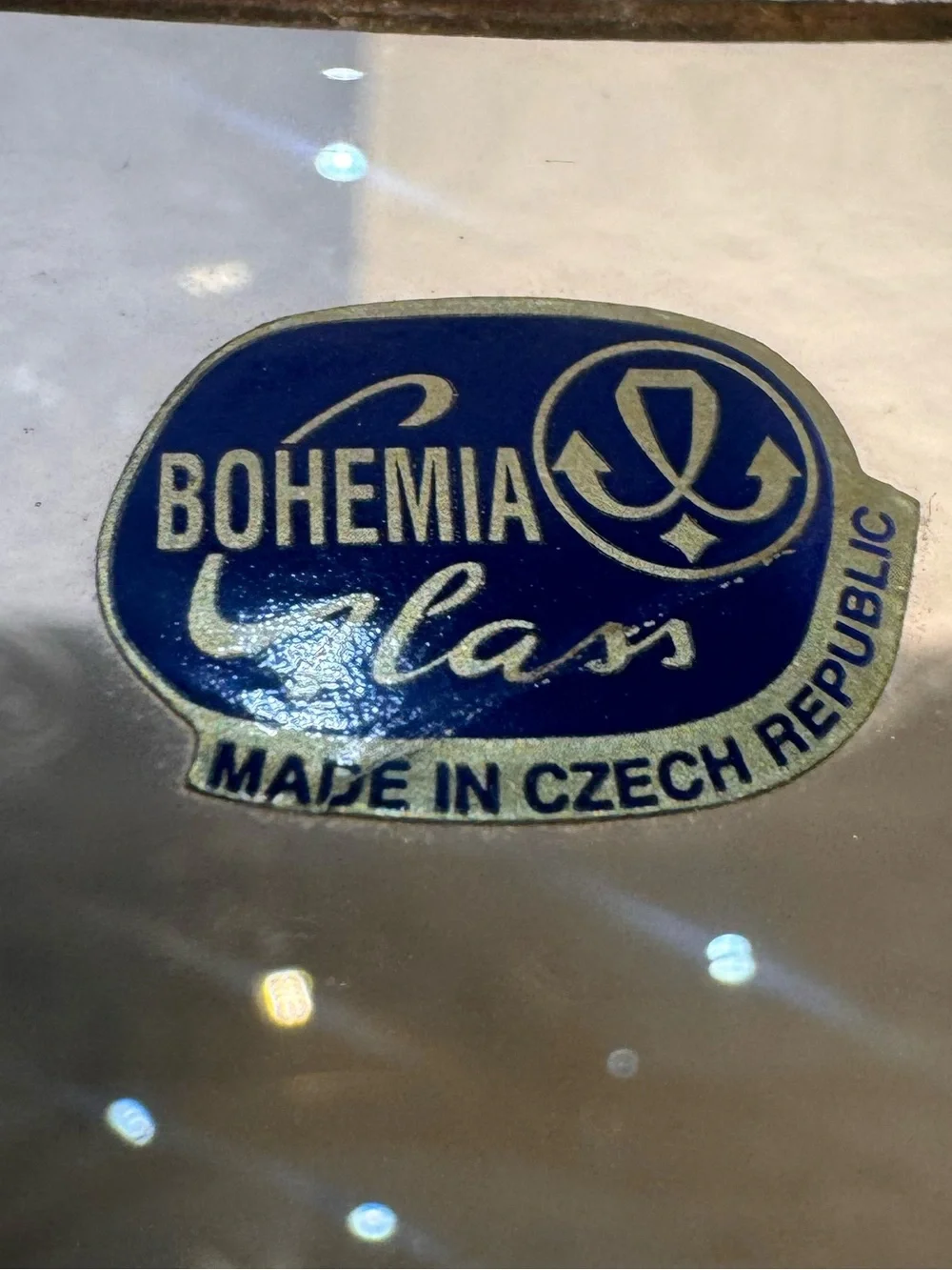 Vintage Bohemia Czech Crystal Hand Engraved Floral Rose Bowl Gold Rim 7”